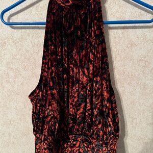 Free People Orange and Black Halter Top